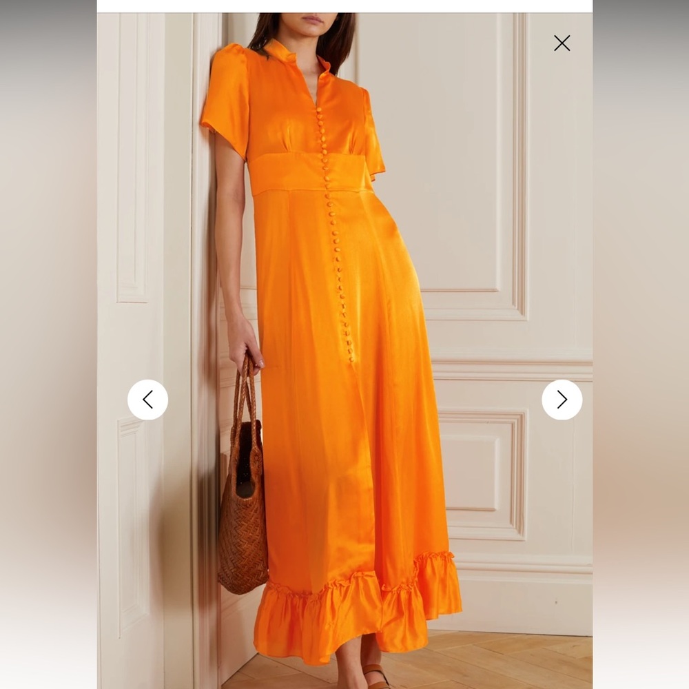 SLEEPING WITH JACQUES ORANGE SILK GOWN